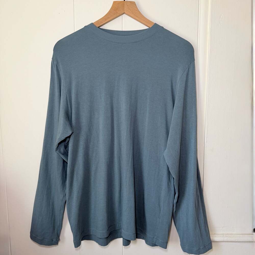 SKIMS Mens Cotton Modal Long Sleeve T-Shirt in Slate Blue Size M